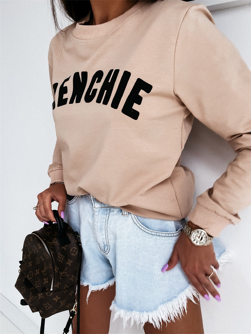 Round Neck Capless Urban Casual Pullover Sweater