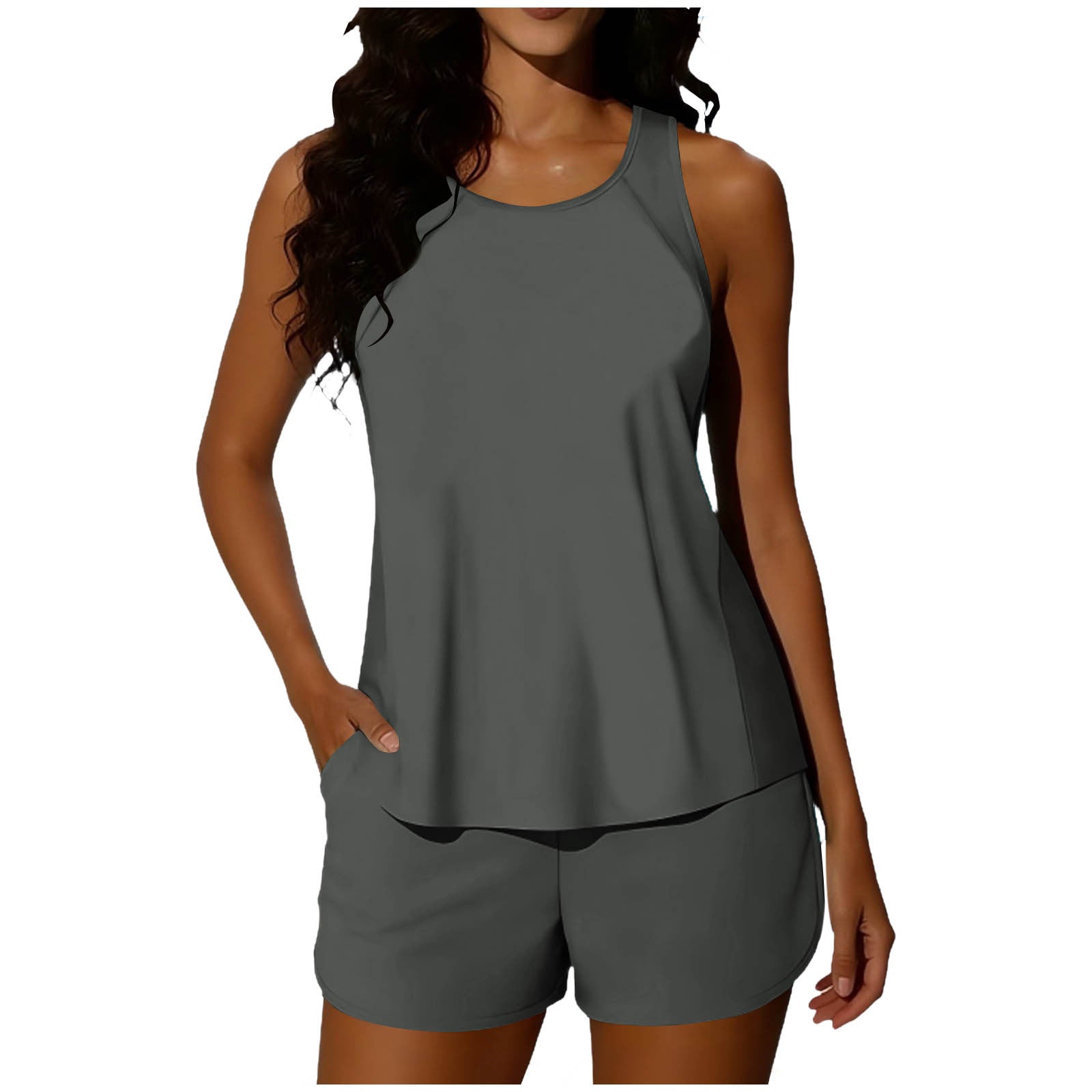Slimming Shorts Set Summer Solid Color