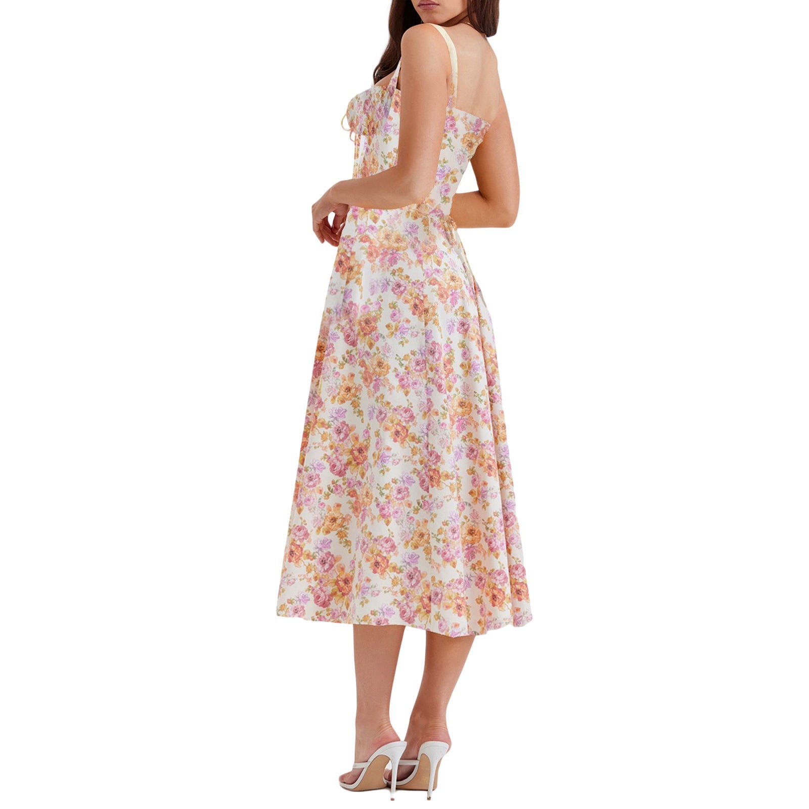 High-end Halter-style Spicy Girl Backless Dress With Floral Print
