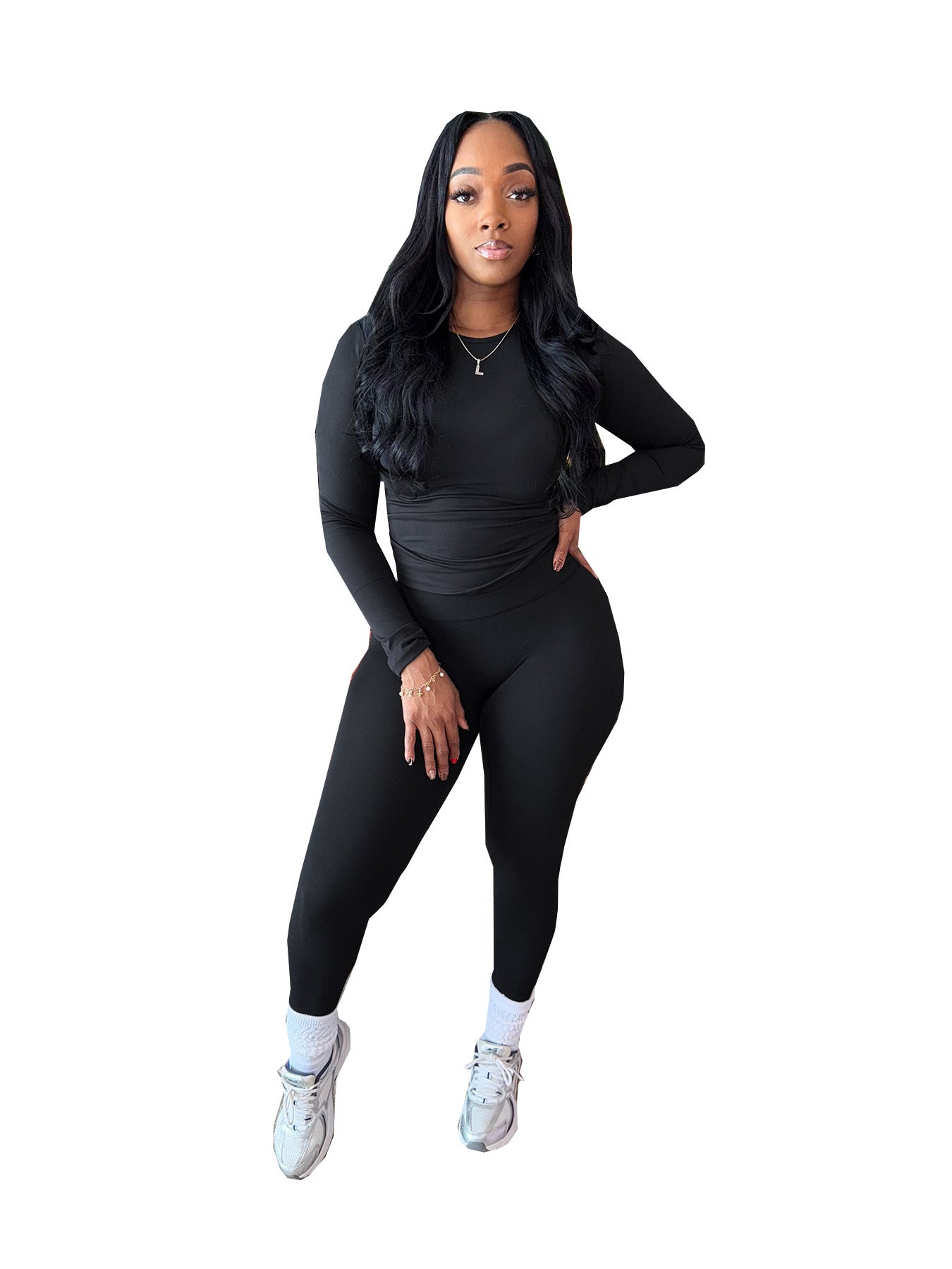 Slim-Fit Fashionable Commuter High-Stretch Two-Piece Sport Set