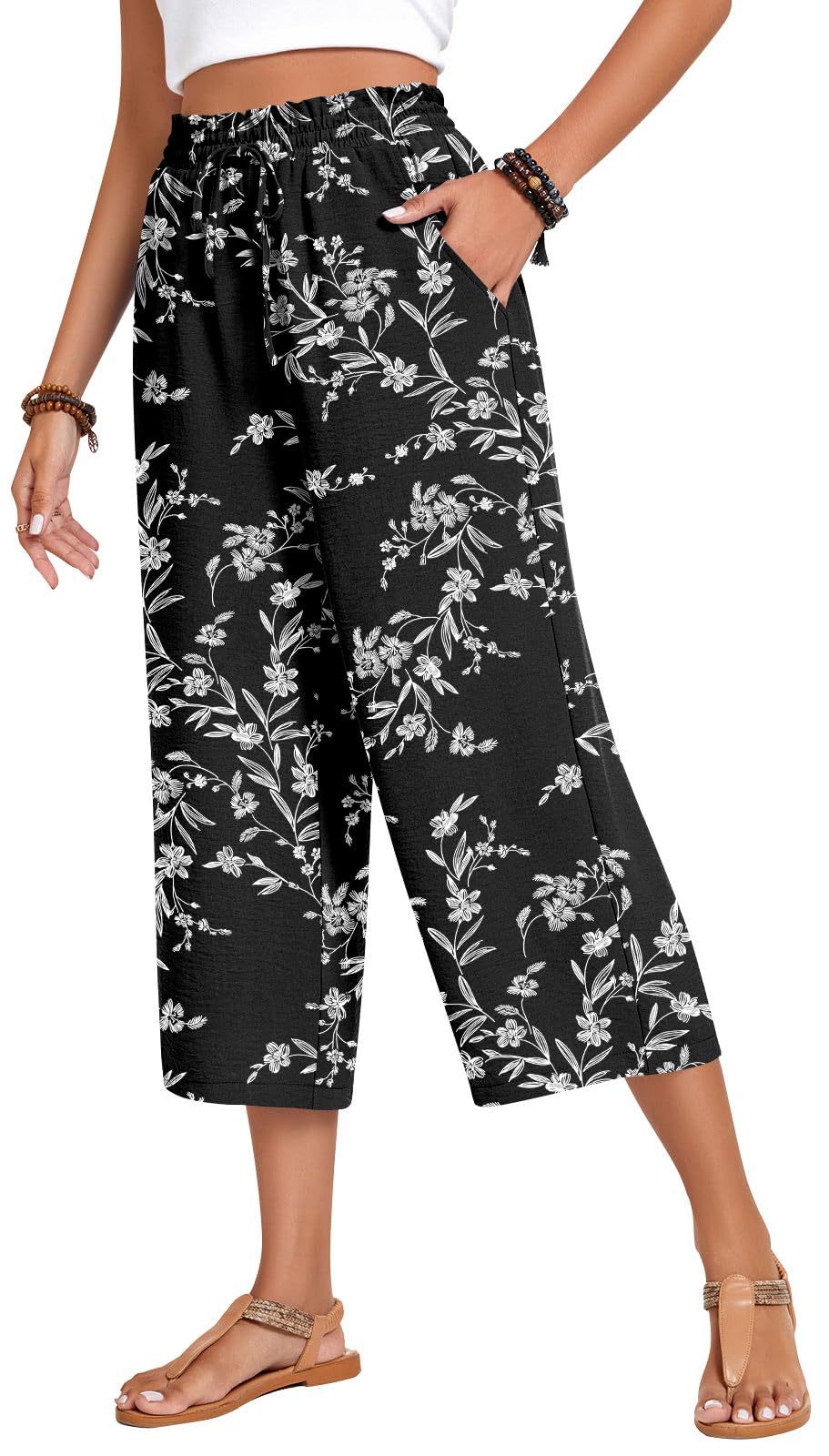Loose-fitting Casual Wide-leg Pants With Pockets And A High Waist