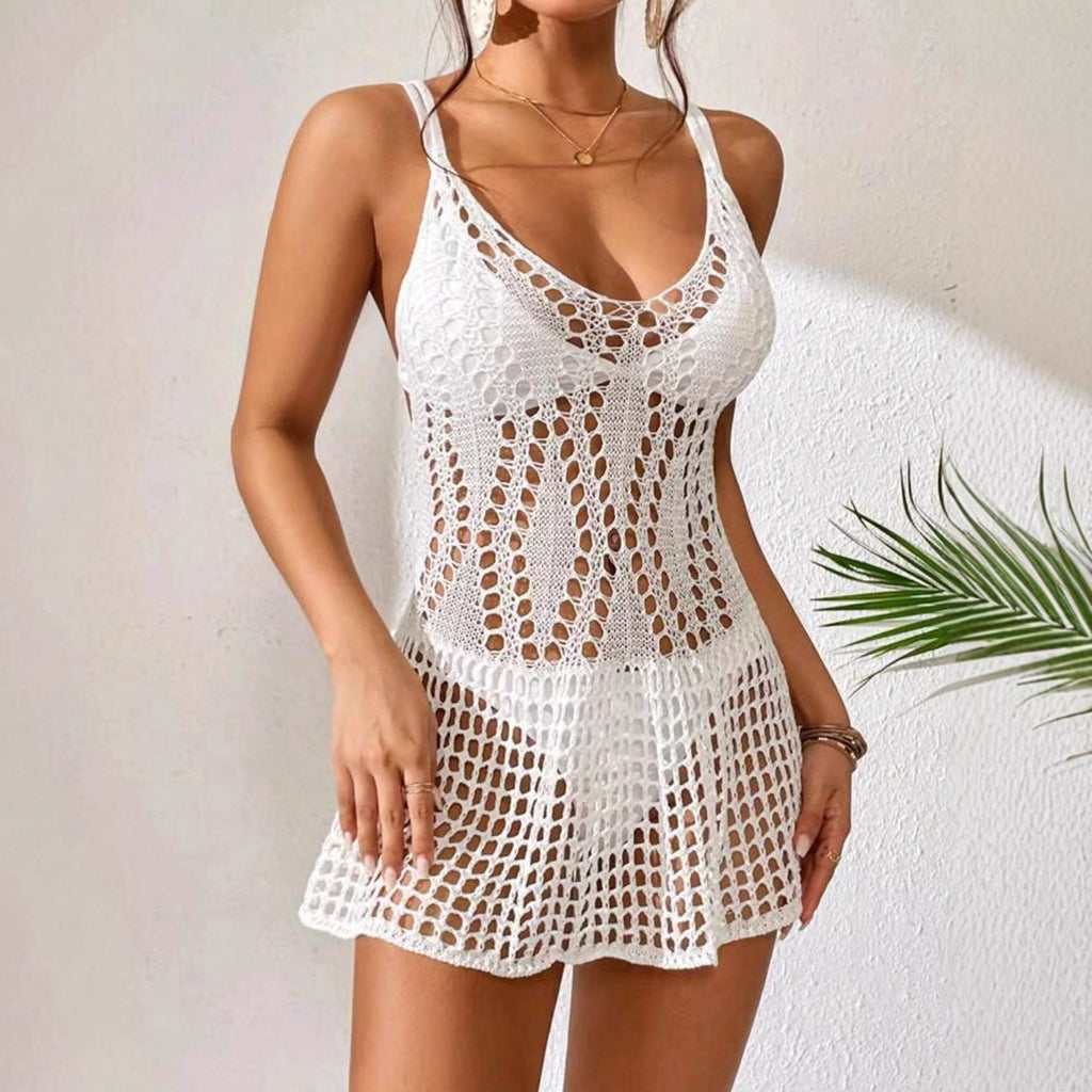 Women's V-neck Pullover Hollow-Out Dress