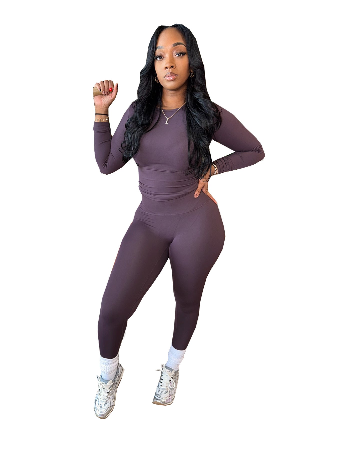 Slim-Fit Fashionable Commuter High-Stretch Two-Piece Sport Set
