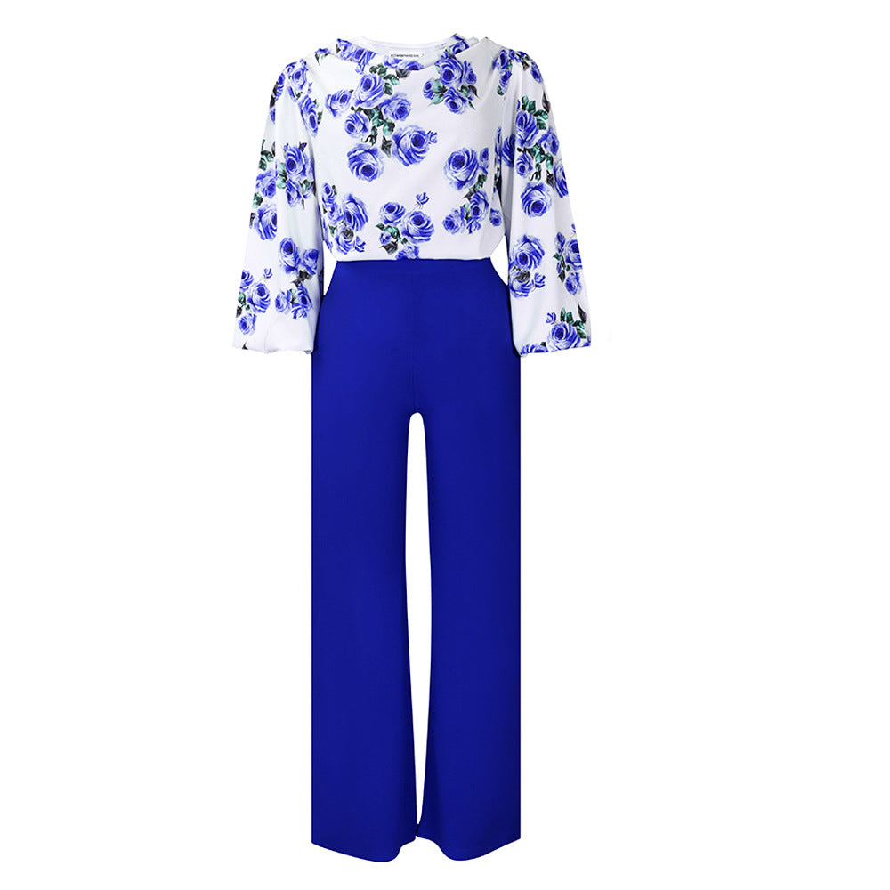 Women's Fashionable Printed Lace-Up Casual Set