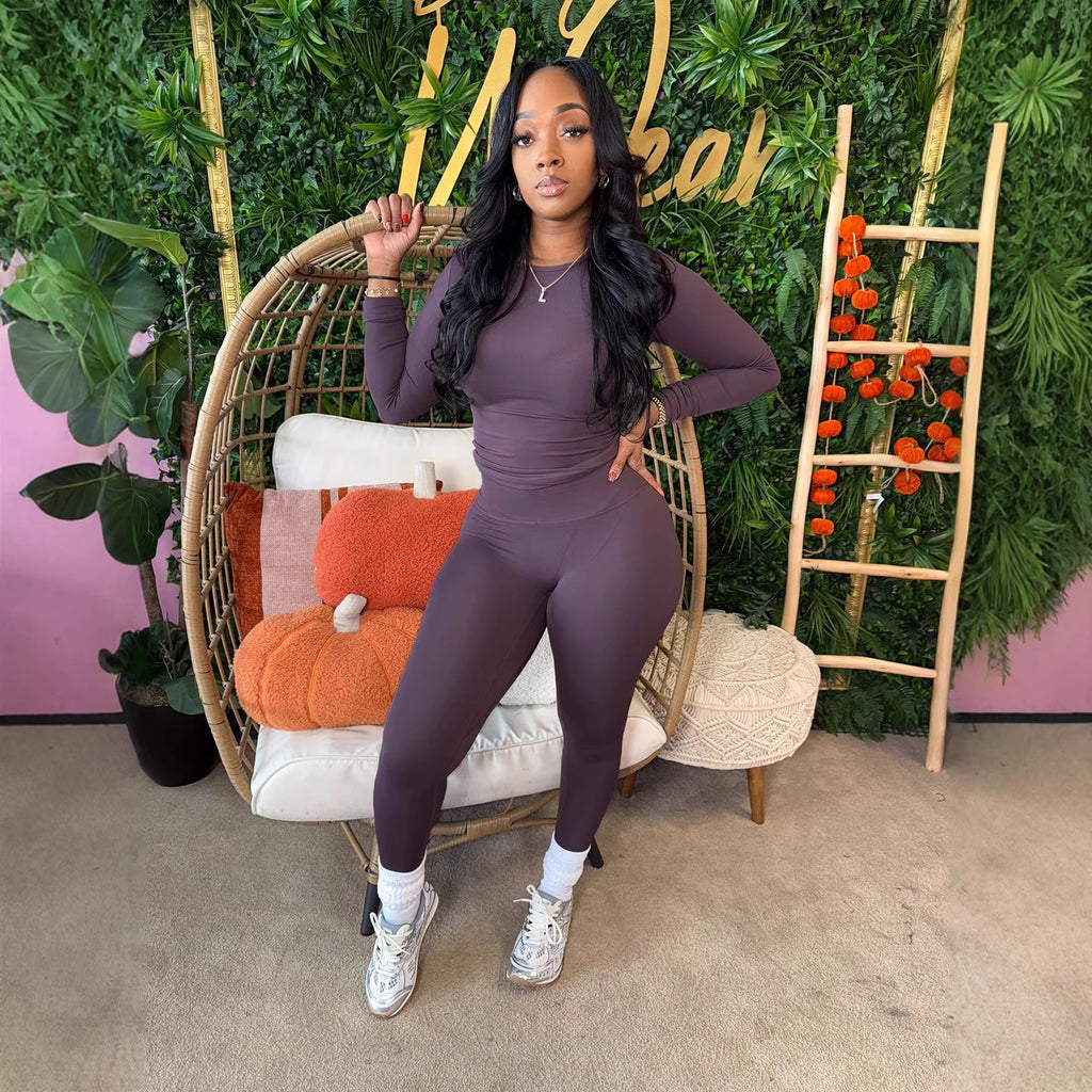Slim-Fit Fashionable Commuter High-Stretch Two-Piece Sport Set